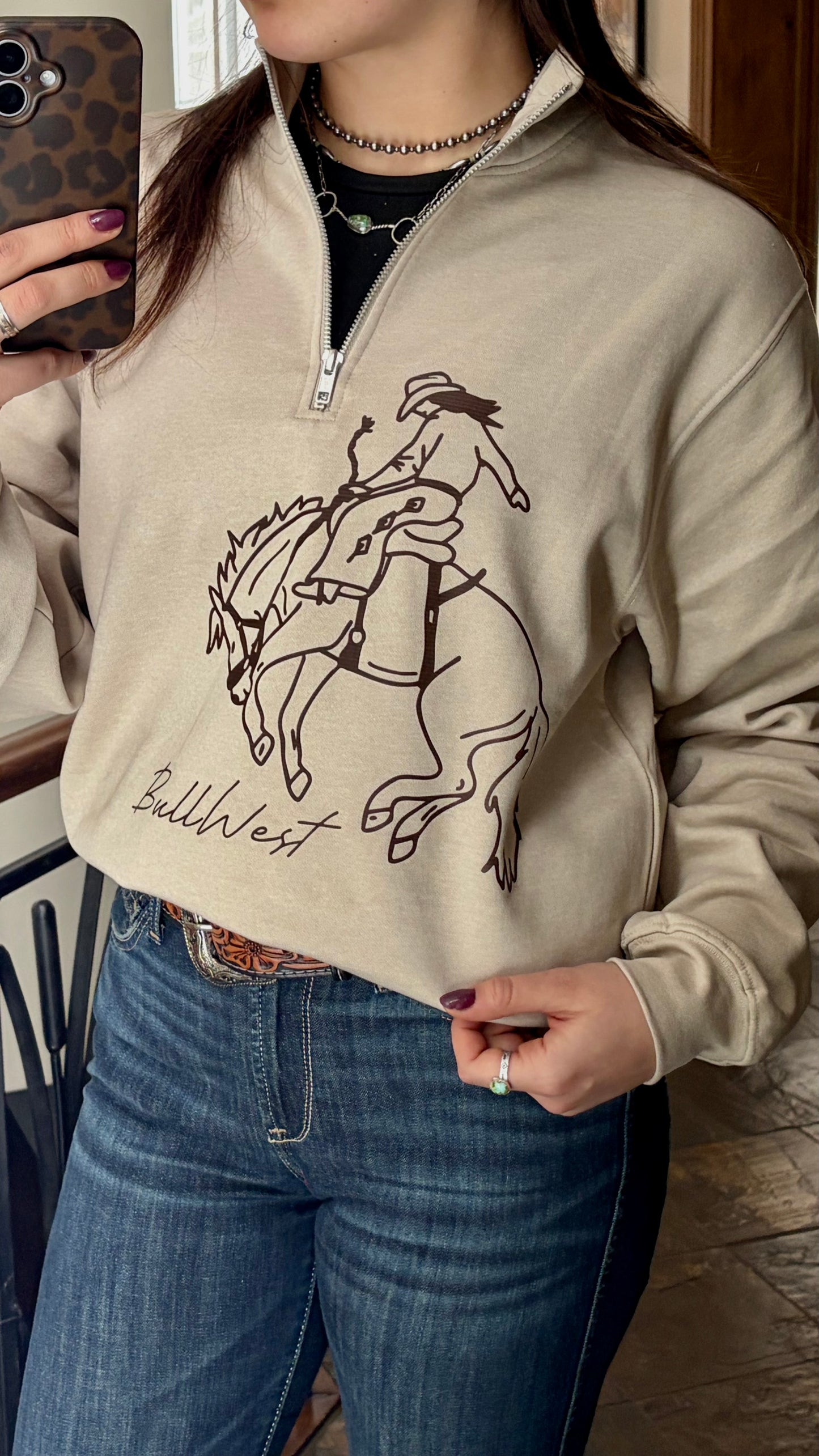 Bronc Babe Quarter Zip Hoodie