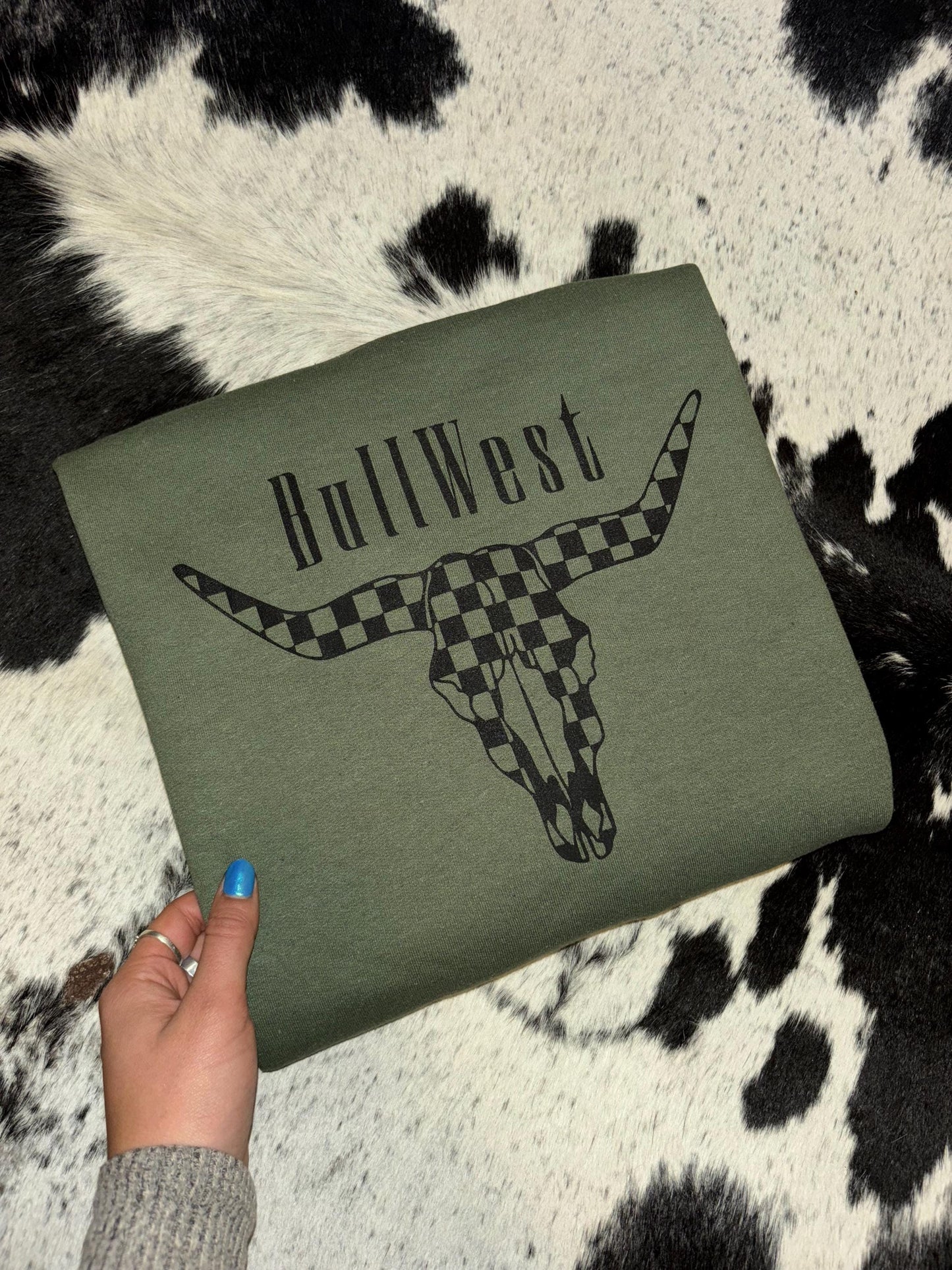 Checkered Bull Crewneck