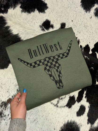 Checkered Bull Crewneck