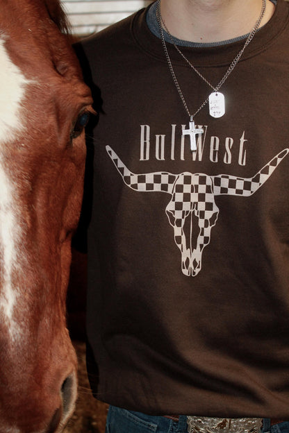 Checkered Bull Crewneck