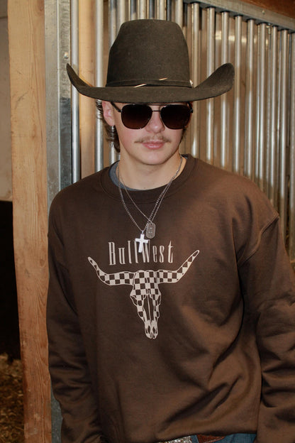 Checkered Bull Crewneck